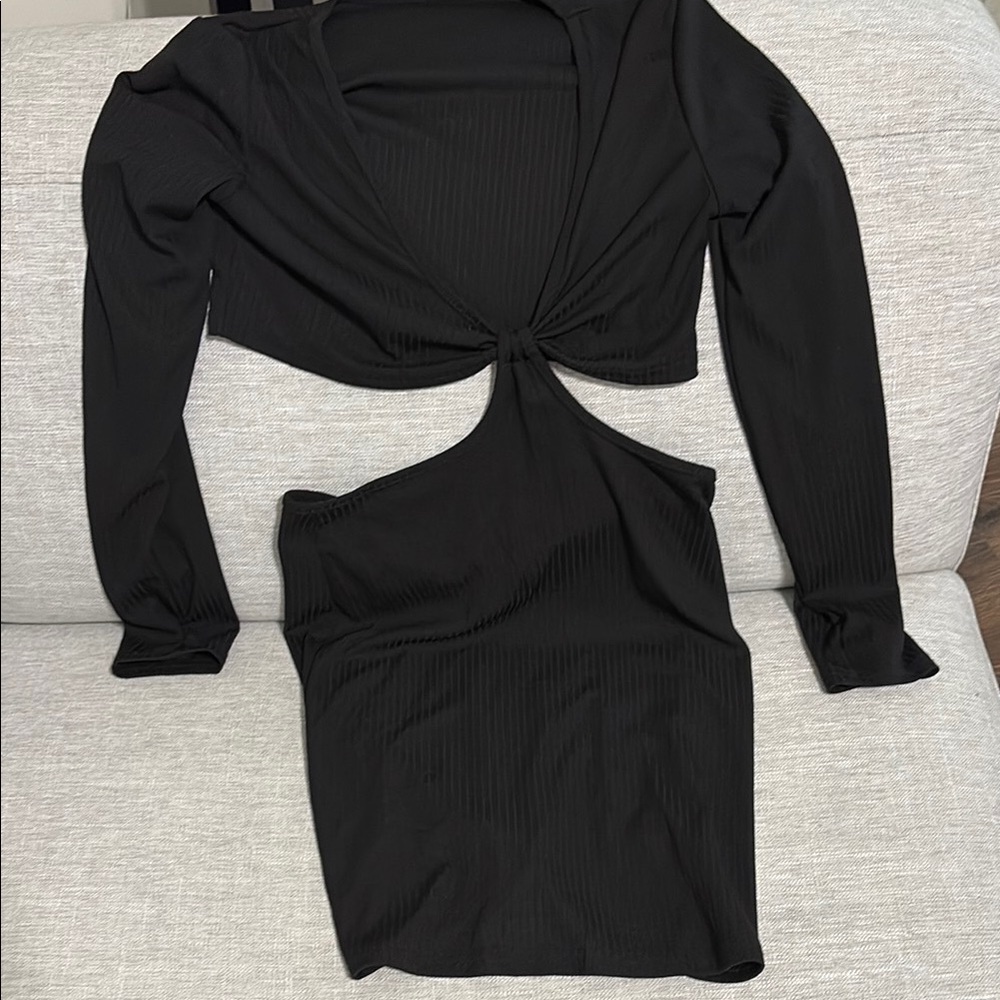 Chic Black Cut-Out Dress